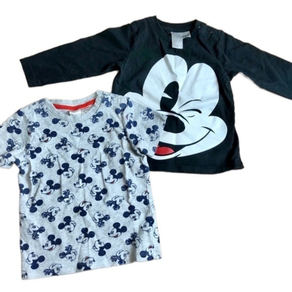 2 H&M Mickey Mouse Shirts 9-12M